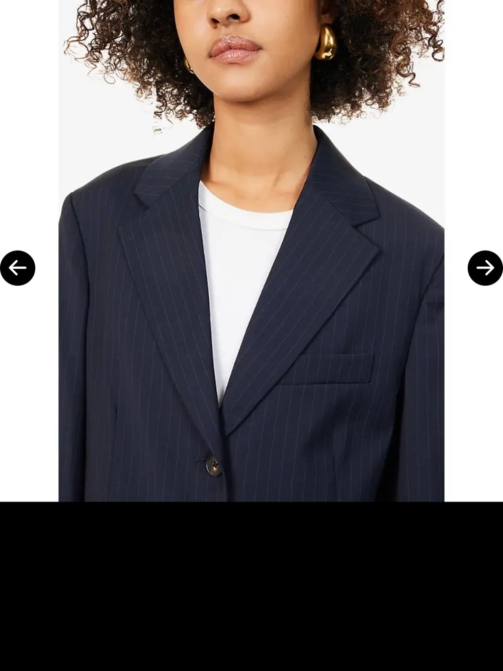 ME + EM Navy Pinstripe Single-Breasted Blazer, New with Tags Size UK 4